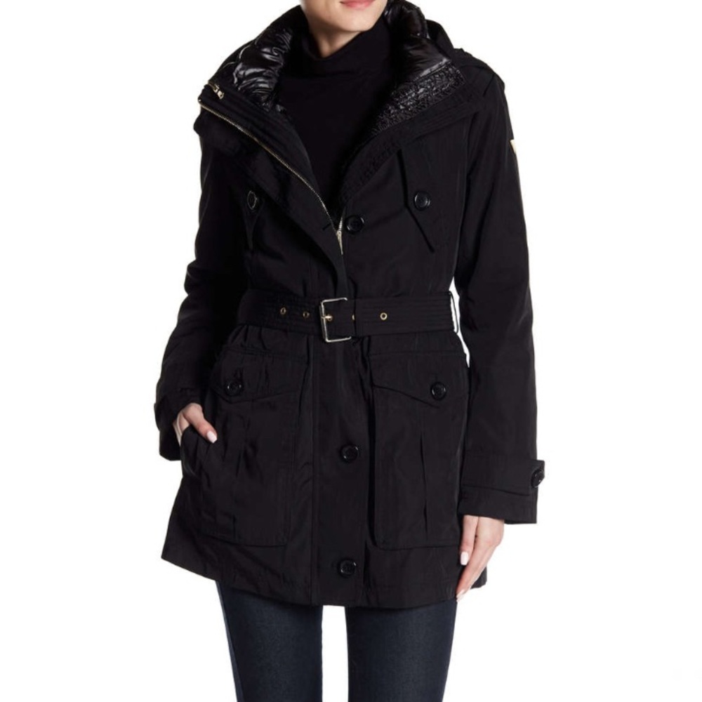 Guess Solid Waist Belt Parka
